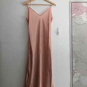 Wilfred "Only Slip" Satin Midi Dess in Coral Blush